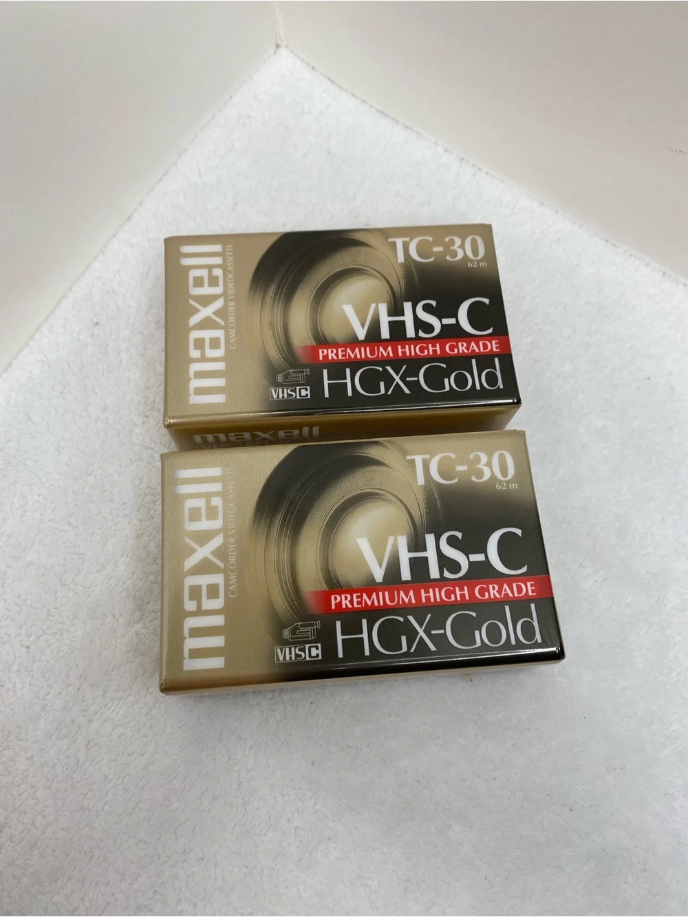 Maxwell TC-30 VHS-C Premium High Grade HGX-Gold Camcorder Video Cassette 2 Tapes